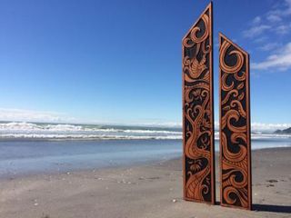 1. New Zealand Story Flute Pair - Koru and Pohutukawa   $629