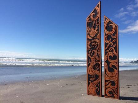 New Zealand Story Flute Pair - Koru and Pohutukawa   $629